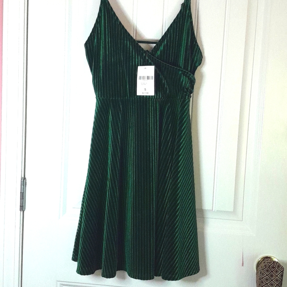 Forever 21 Green Mini Open Back Dress